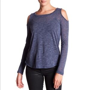Splendid Cold Shoulder Slub Knit Top